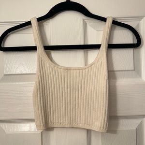 Wilfred ribbed crop top in ivory